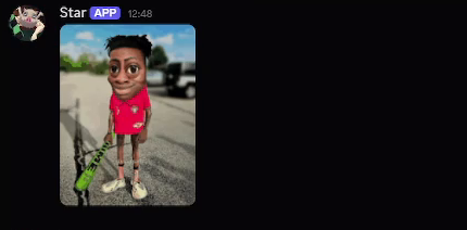 Captura de tela do Discord: uma figurinha publicada no canal com o nome e a foto do usuário Star.